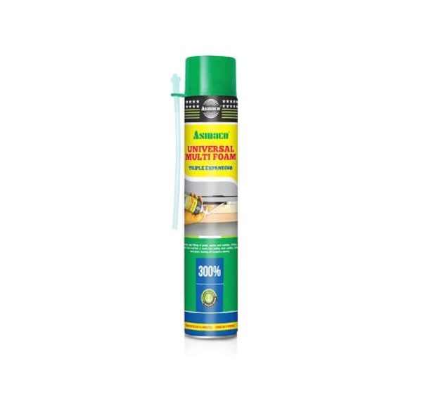 ASMACO PU Foam Spray Triple Expanding foam 750ML Universal Multi purpose PU Foam ready to use Quick Dry moisture curing polyurethane foam primarily used for sealing insulation...