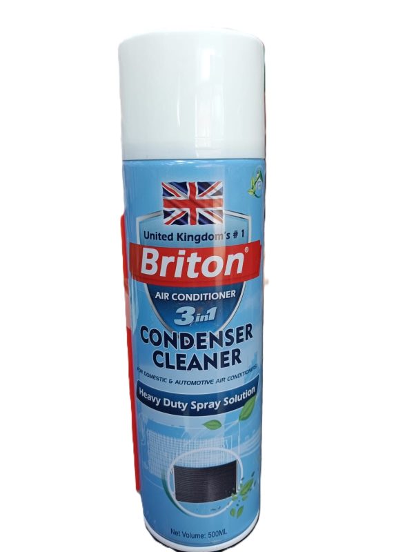 Briton Condenser Cleaner 3in1 For Domestic and Automotive Air Conditioners High Foaming Action, Powerful Cleaning for Condenser Coils