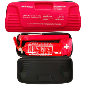 Honda Emergency Roadside Assistance Kit with Fire Extinguisher Reflective Triangle Tyre Pressure Gauge & First Aid Kit