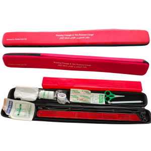 Honda Foldable Highly Reflective Safety Triangle with Stable Metal Bracket for Car Emergency Breakdown with Tyre Pressure Gauge & First Aid Kid